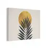 Zwart palmblad - Gouden cirkel - Beige achtergrond PET vilt klein -3d