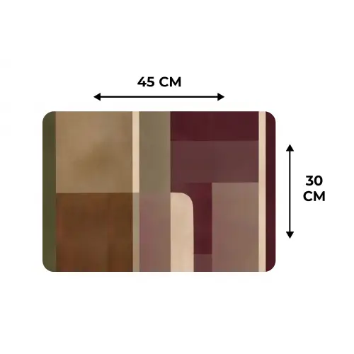 Vlakken - Abstract - Bordeaux - Lijnen Placemat vinyl groot -specs