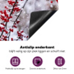 Bessen - Takken - Sneeuw - Winter - Kleurrijk Inductie beschermer vinyl 3mm klein -zzzzzzz-cc-onderkant