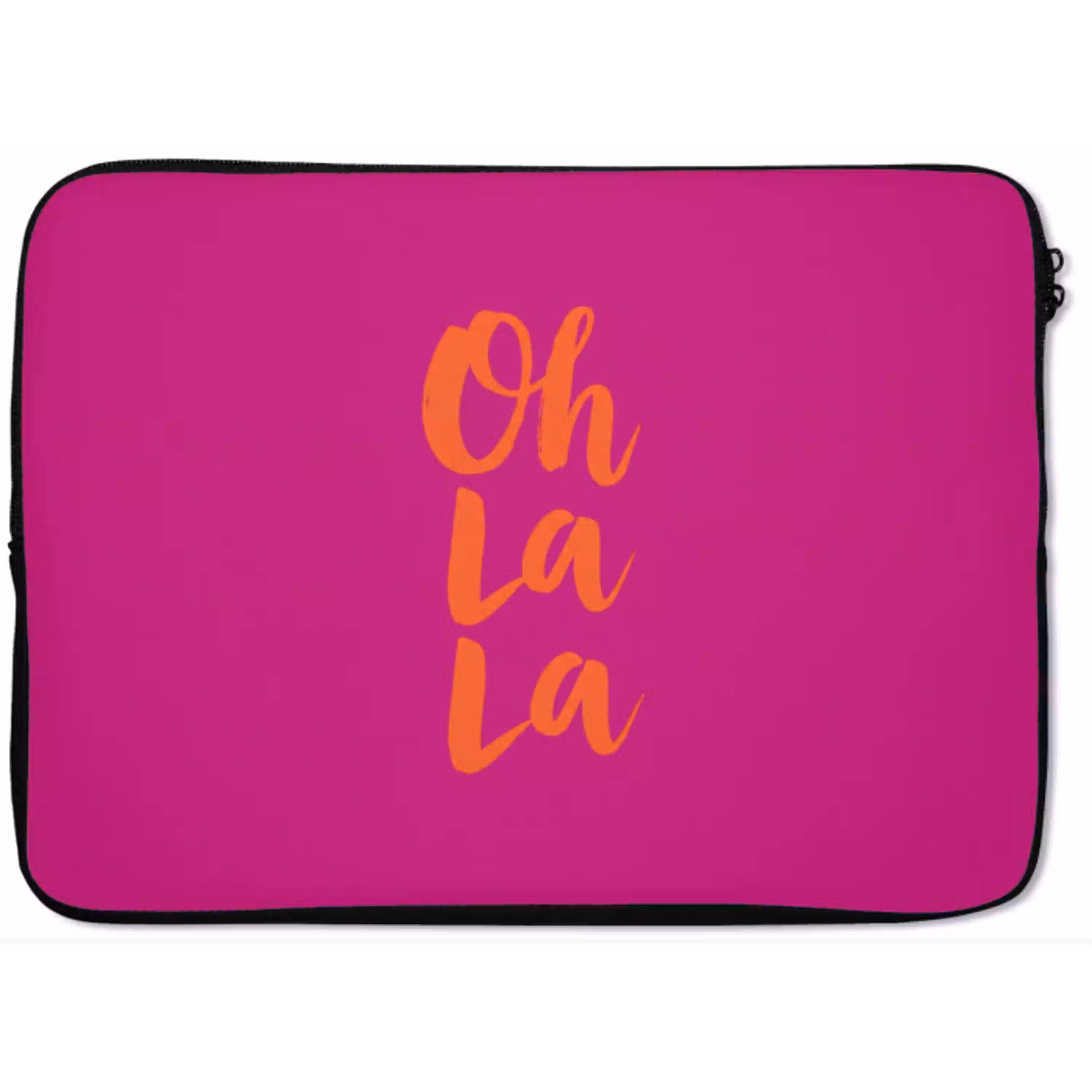 Oh la la - Roze - Oranje - Minimalistisch laptophoes neopreen klein -zkaufland3dotto