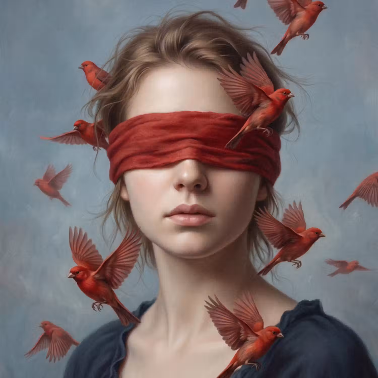 Behang - Portret - Krachtig - Rood
