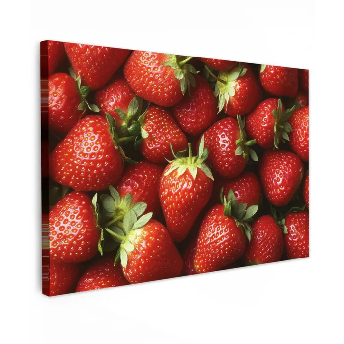 Aardbei - Fruit - Rood Tuinposter op houten frame 2 cm dik klein -3d