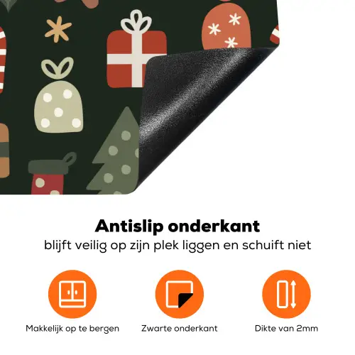 Illustratie - Kerstfiguren - Groen Inductie beschermer vinyl 3mm klein 276 -zzzzzzz-td-onderkant