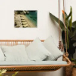 Strandbedden - Zee - Stenen - Baai tuinposter los doek klein -sfeer7