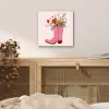 Cowboylaarzen - Roze - Boeket - Bloemen aluminium wit klein -sfeer3