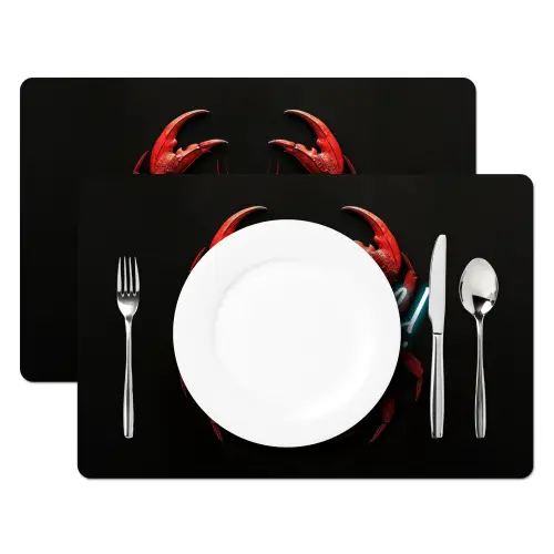 Krab - Rood - Neon - Quote Placemat vinyl groot -zzsfeer2_Kitchenyeah-website