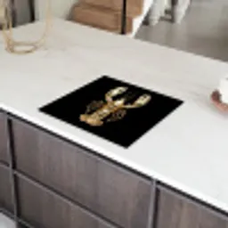 Kreeft - Goud - Textuur - Zwart Inductie beschermer vinyl 3mm middel -sfeer8