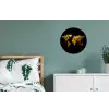 Wereldkaart - Goud - Druipen - Zwart Wandcirkel aluminium klein -slaapkamer