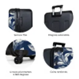 Botanisch - Patroon - Blauw NBS - Large koffer - Volwassenen Unisex groot -zzzzzzzbolletjes_FR