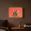 Bladeren - Nerven - Oranje - Structuur Light Box met batterij (Wandlamp) middel -sfeer4
