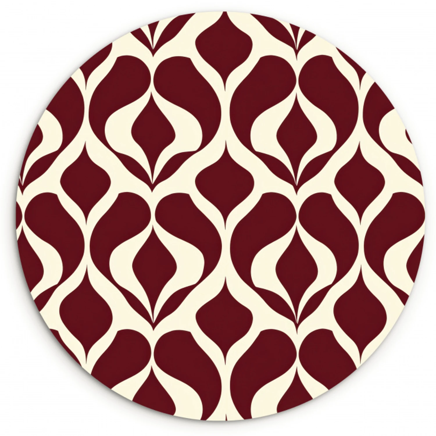 Rood - Druppelpatroon - Grafisch Wandcirkel kunststof plaat 5mm dik klein 188 -3d