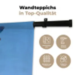 Papagaai - Vliegen - Blauw - Geel Wandkleed katoen klein -tsfeer2_DE