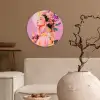 Vrouw - Bloemen - Paars - Abstract Wandcirkel kunststof plaat 5mm dik klein -sfeer1