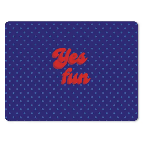 Yes fun - Rood - Blauw - Stippen muismat rubber klein -3d
