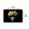 Geel - Tulpen - Vaas - Bloemen Placemat vinyl groot -specs
