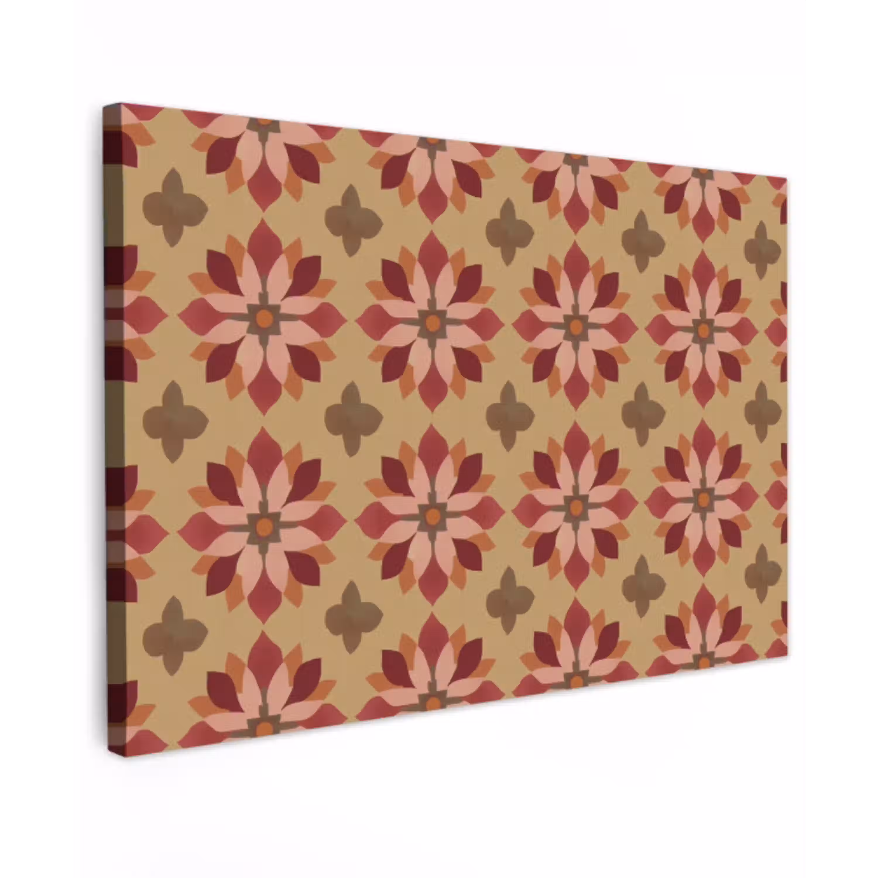 Bloemen - Retro - Groen Tuinposter op houten frame 2 cm dik klein 845 -3d