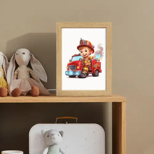 Brandweerwagen - Jongens - Kind - Rood Light Box met kabel klein -sfeer2_kind