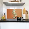 Kerkuil - Koksmuts - Oranje - Vogel Inductie beschemer met haakjes klein -sfeer2