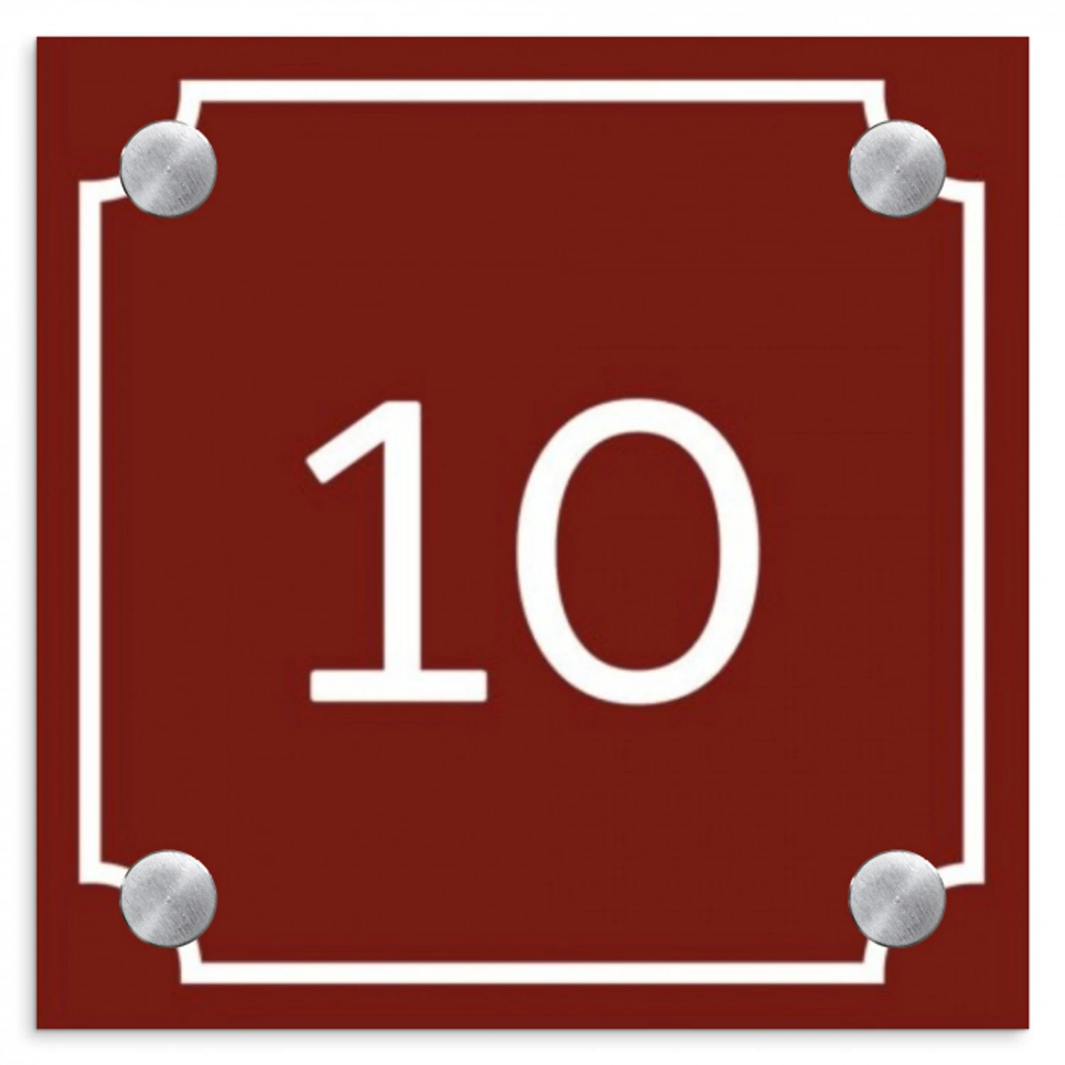 Rood - Kader - Regulier Naambord Vierkant klein -3d