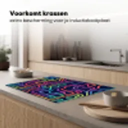 Retro - Abstract - Neon Inductie beschermer vinyl 3mm klein -sfeer1