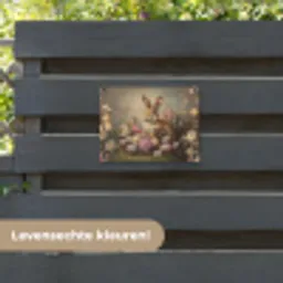 Haas - Stilleven - Bloemen tuinposter los doek klein -sfeer3