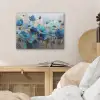 Bloemen - Schilderij - Blauw PET vilt klein -sfeer3