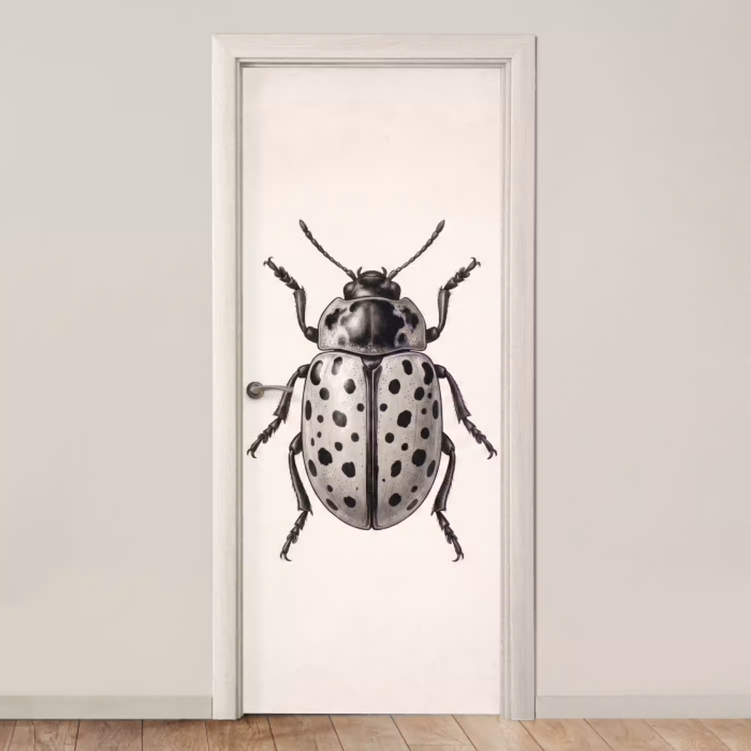 Kever - Insect - Vintage deurposter klein -3d_beige