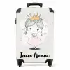 Prinses met kroon en roze hartjes NBS - Handbagage koffer - Kinderen Unisex middel -productfoto_recht
