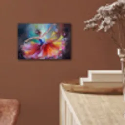 Schilderij - Olieverf - Dans - Ballerina aluminium wit klein -sfeer4