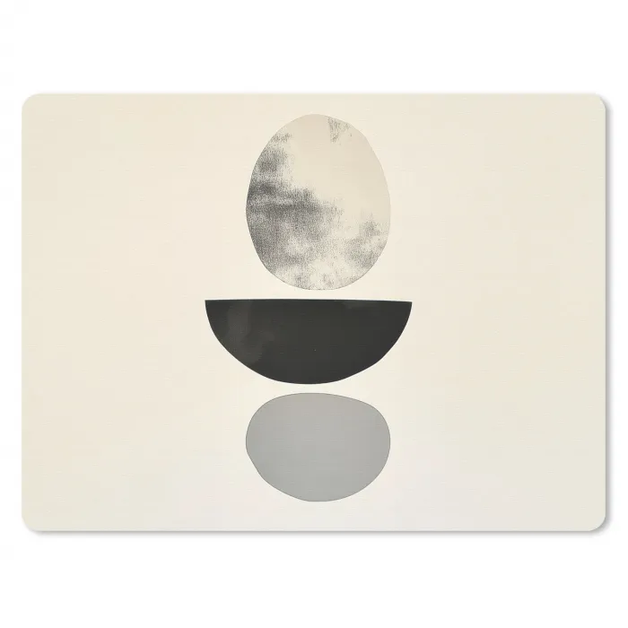 Beige - Japandi - Wabi sabi muismat rubber klein -3d