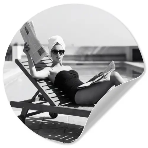 Glamour - Modern - Zwart - Wit Wandcirkel behangsticker klein -3d