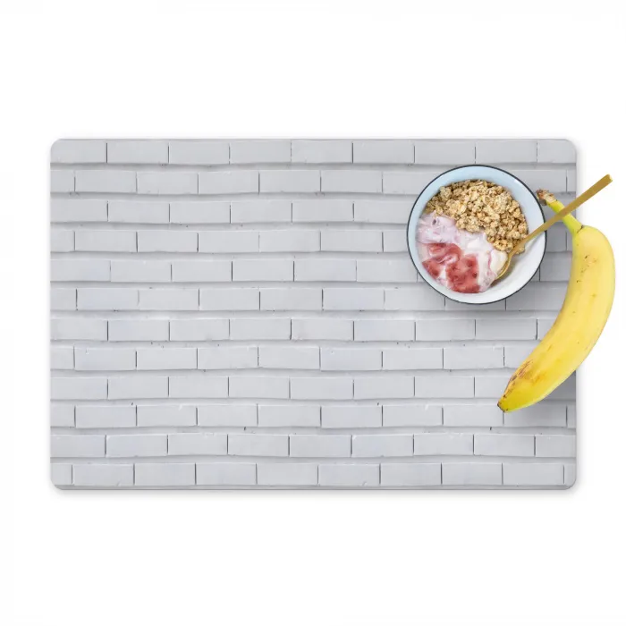Bakstenen - Geverfd - Wit - Minimalistisch Placemat vinyl groot 368 -zzzproduct_Kitchenyeah-website
