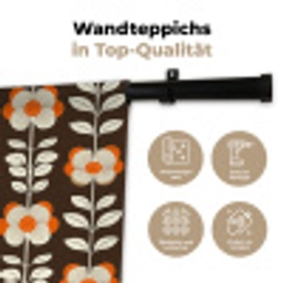 Bloemen - Retro - Bruin Wandkleed katoen klein 269 -tsfeer2_DE