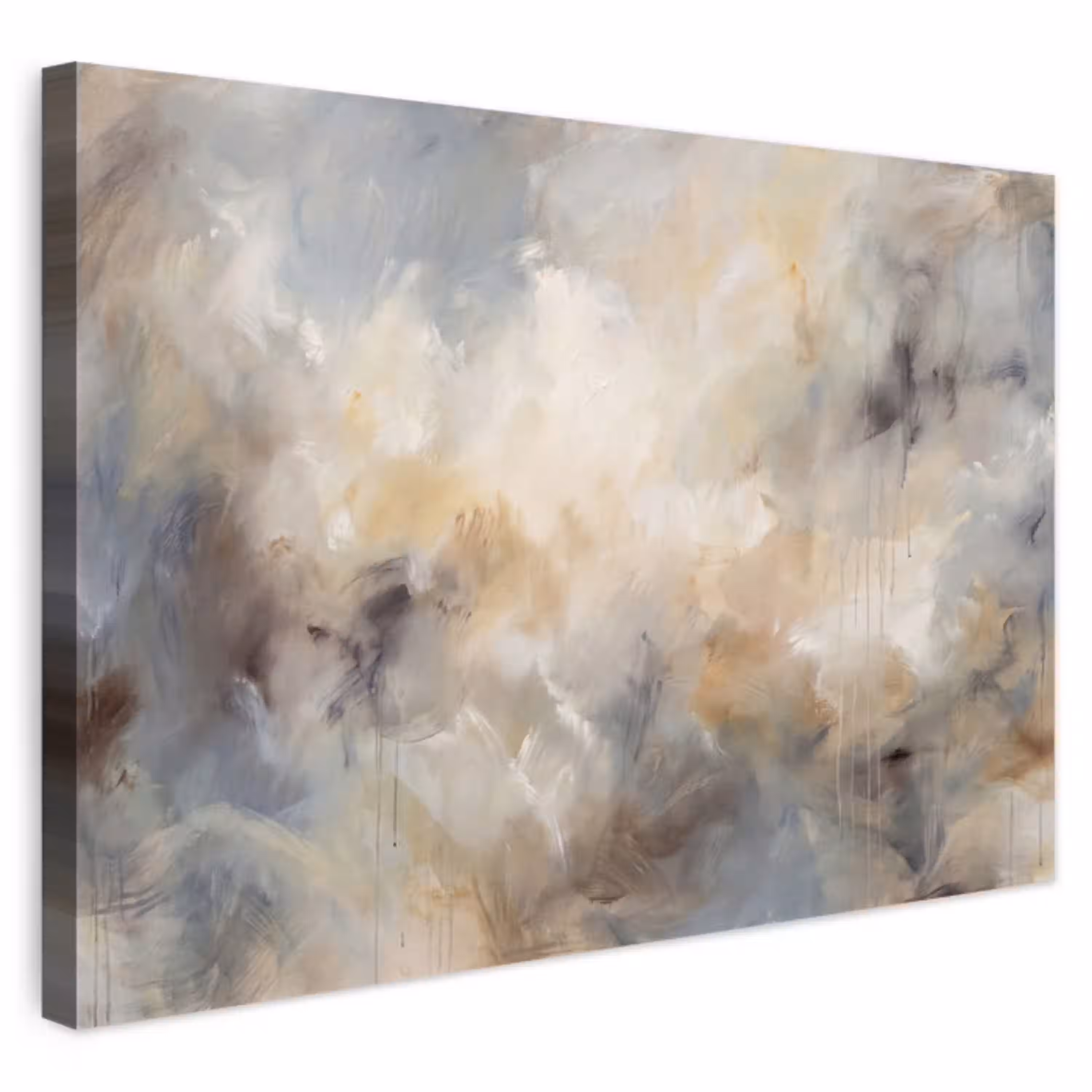 Abstract - Wolken - Sfeervol - Beige - Grijs Tuinposter op houten frame 2 cm dik klein -3d