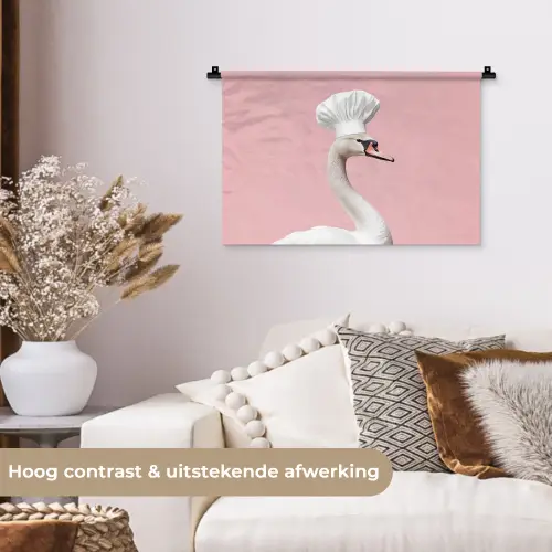 Zwaan - Koksmuts - Mooi - Klassiek Wandkleed katoen klein -sfeer1