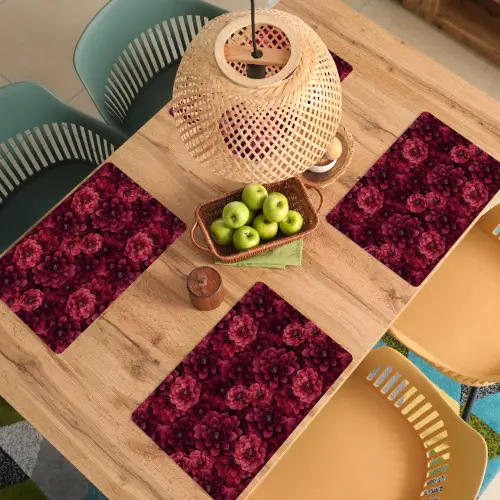 Dahlias - Bloemen - Rood Placemat vinyl groot 368 -zzsfeer5_Kitchenyeah-website