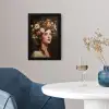 Portret - Vrouw - Bloemen fotolijst zwart zonder passe partout klein -sfeer4