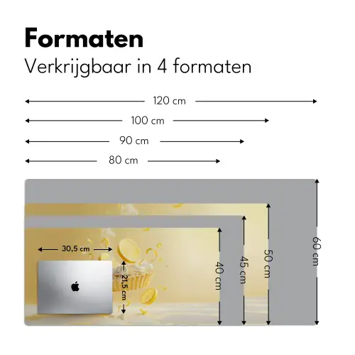 Citroen - Taart - Eten - Geel Muismat XXL klein -sfeer5