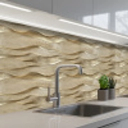 Golven - Patroon - Goud keuken achterwand 2 middel 871 -3d_schuin