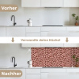 Luipaard - Patroon - Roze keuken achterwand 2 middel 871 -voor-na_DE