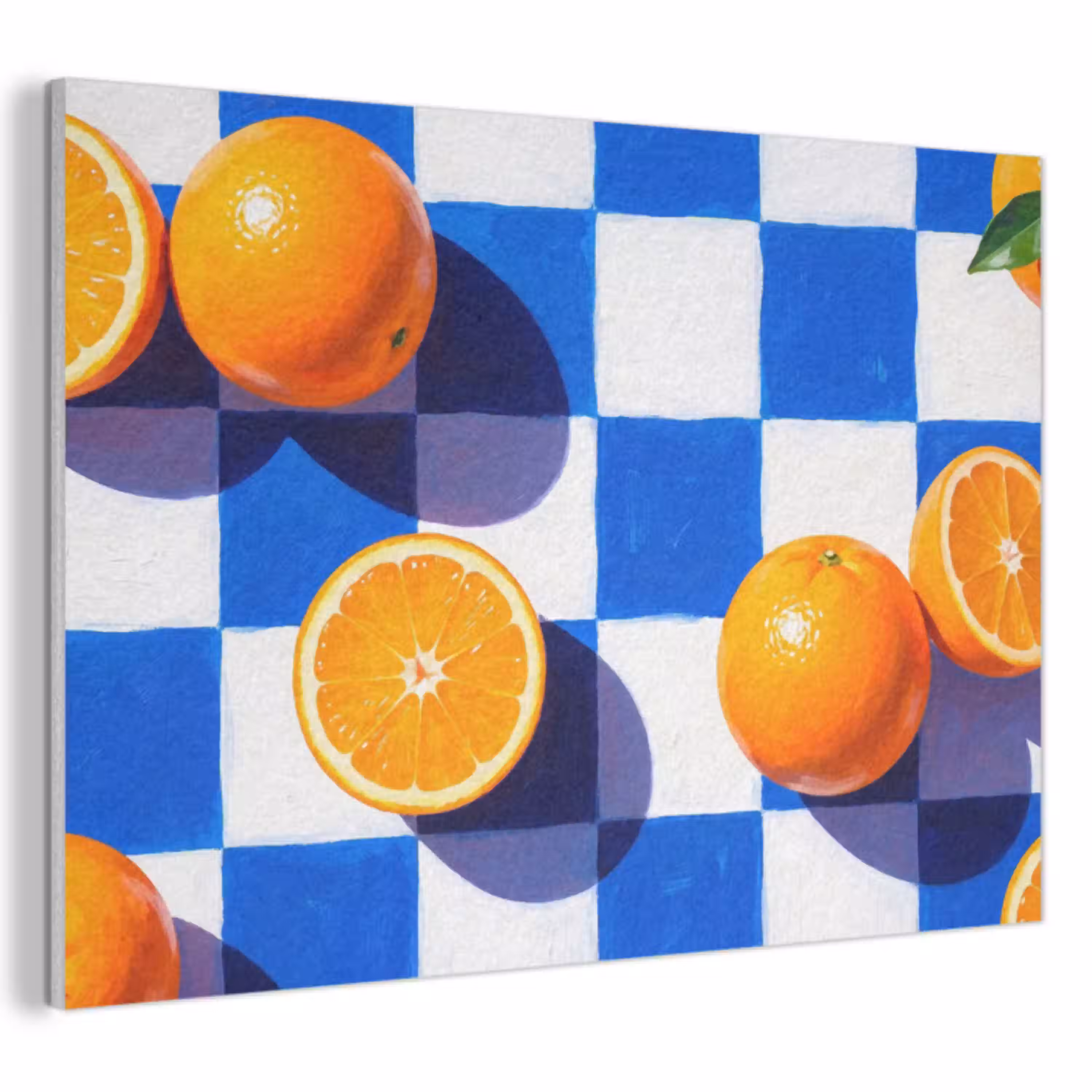 Sinaasappel - Geruit - Eten PET vilt klein -3d
