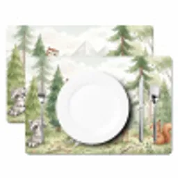 Bos - Dieren - Groen Placemat vinyl groot -zzsfeer2_Kitchenyeah-website