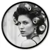 Edgy - Vrouw - Zwart - Wit Fotolijst rond zonder passe partout klein -3d