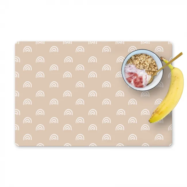 Minimalistische Regenboogsymmetrie Placemat vinyl groot -zzzproduct_Kitchenyeah-website