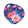 Bloemen - Blauw - Roze Wandcirkel Organisch Aluminium middel -3d