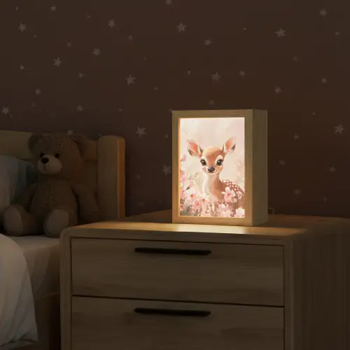 Hertje - Illustratie - Bloemen - Roze Light Box met kabel klein -sfeer1_kind