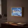 Winteravond - Kerstdorp - Donker Light Box met batterij (Wandlamp) middel -sfeer1