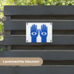 Handen - Twee - Ogen - Blauw tuinposter los doek klein -sfeer3