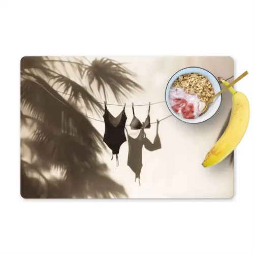 Badkleding - Palmbomen - Schaduw - Tropisch Placemat vinyl groot -zzzproduct_Kitchenyeah-website