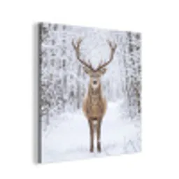 Hert - Winter - Bos - Natuur - Wit aluminium wit klein -3d